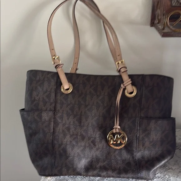 Michael Kors Brown Tote with Signature Monogram - Picture 1 of 15